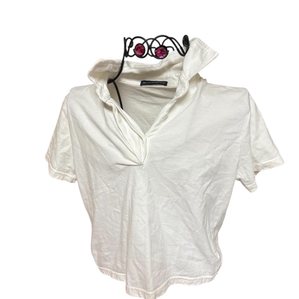 Brandy Melville cropped white polo